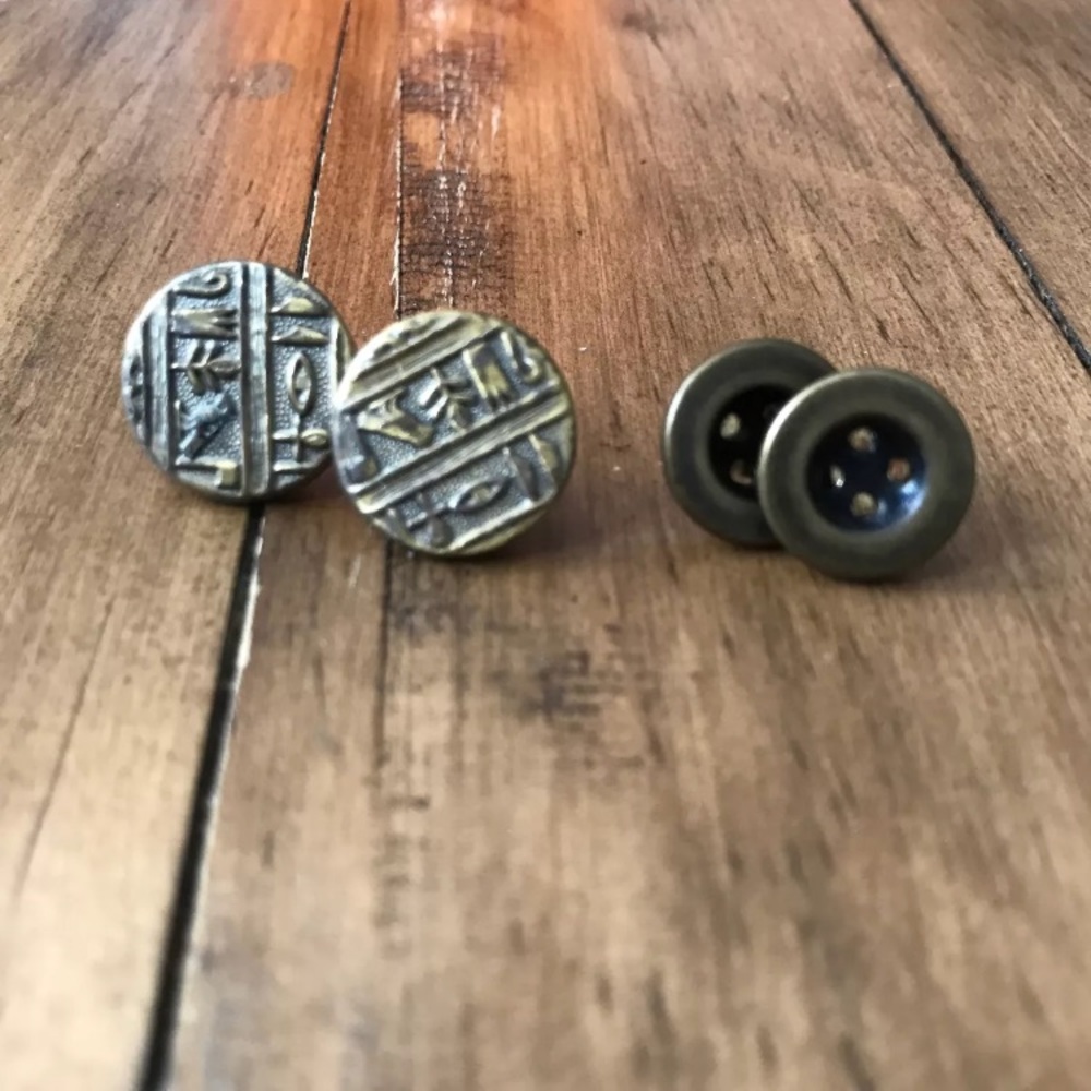 Two Pairs Of Vintage Button Earrings